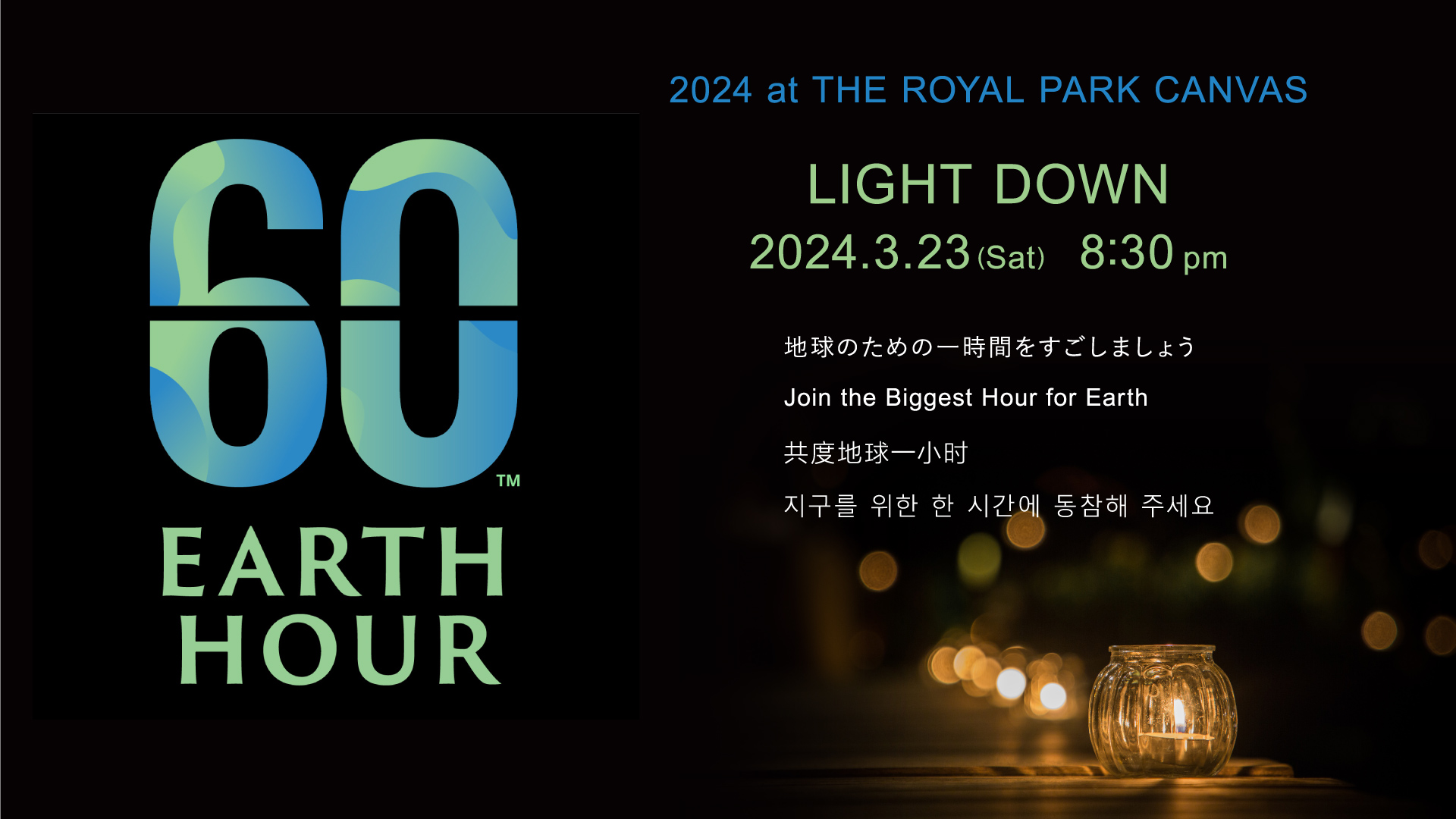 世界最大級の消灯アクションに参加　CANVAS EARTH HOUR 202